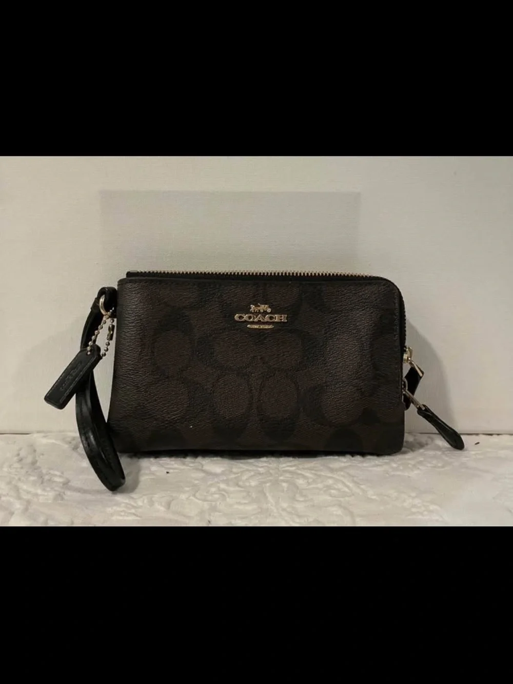 Coach Corner Double Zip Wristlet